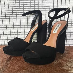Steve Madden britt suede black platform heels